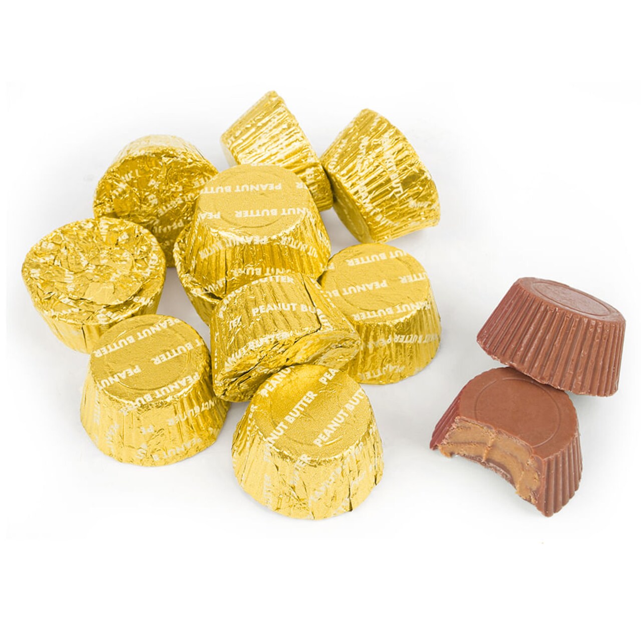 3lb Gold Foiled Peanut Butter Cups Individually Wrapped For Candy Buffets, Party Favors, Dessert Tables, Goodie Bags & Special Event Treats (120pcs)